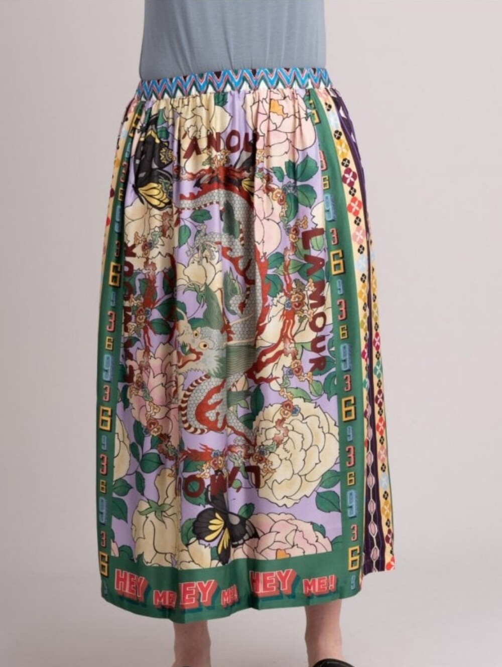 Nwt Me 369 Vanessa Skirt $225.00 Lamour Print Sz M/l Me369